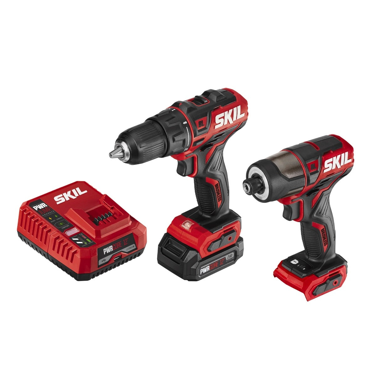 SKIL CB742901 PWR CORE 12 Brushless 12V Drill Driver & Impact Driver Kit