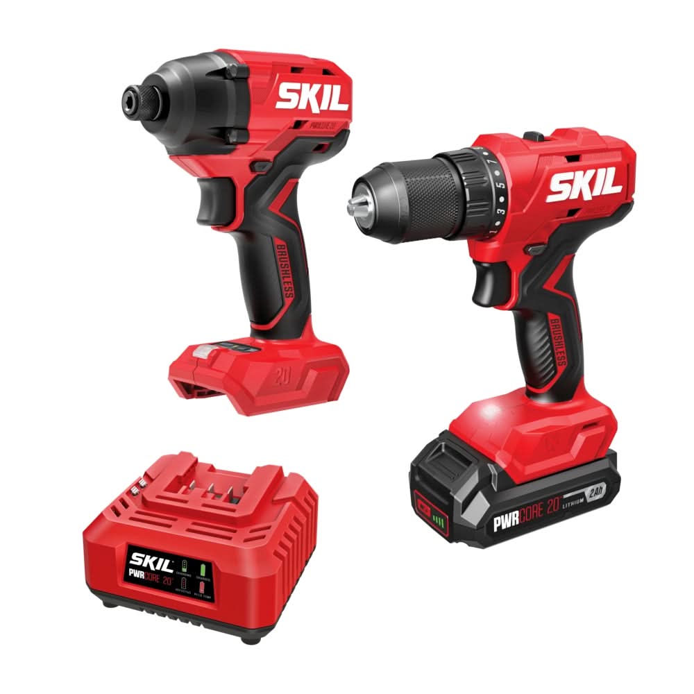 SKIL CB8002B-10 20V Brushless Drill Driver & Impact Driver Combo Kit