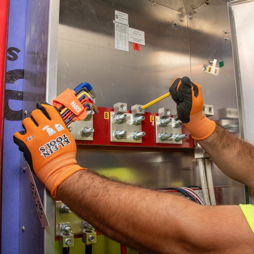 Klein Tools CBLS10 10-Piece Powder Coated Long Ball-End Hex Key Set, SAE