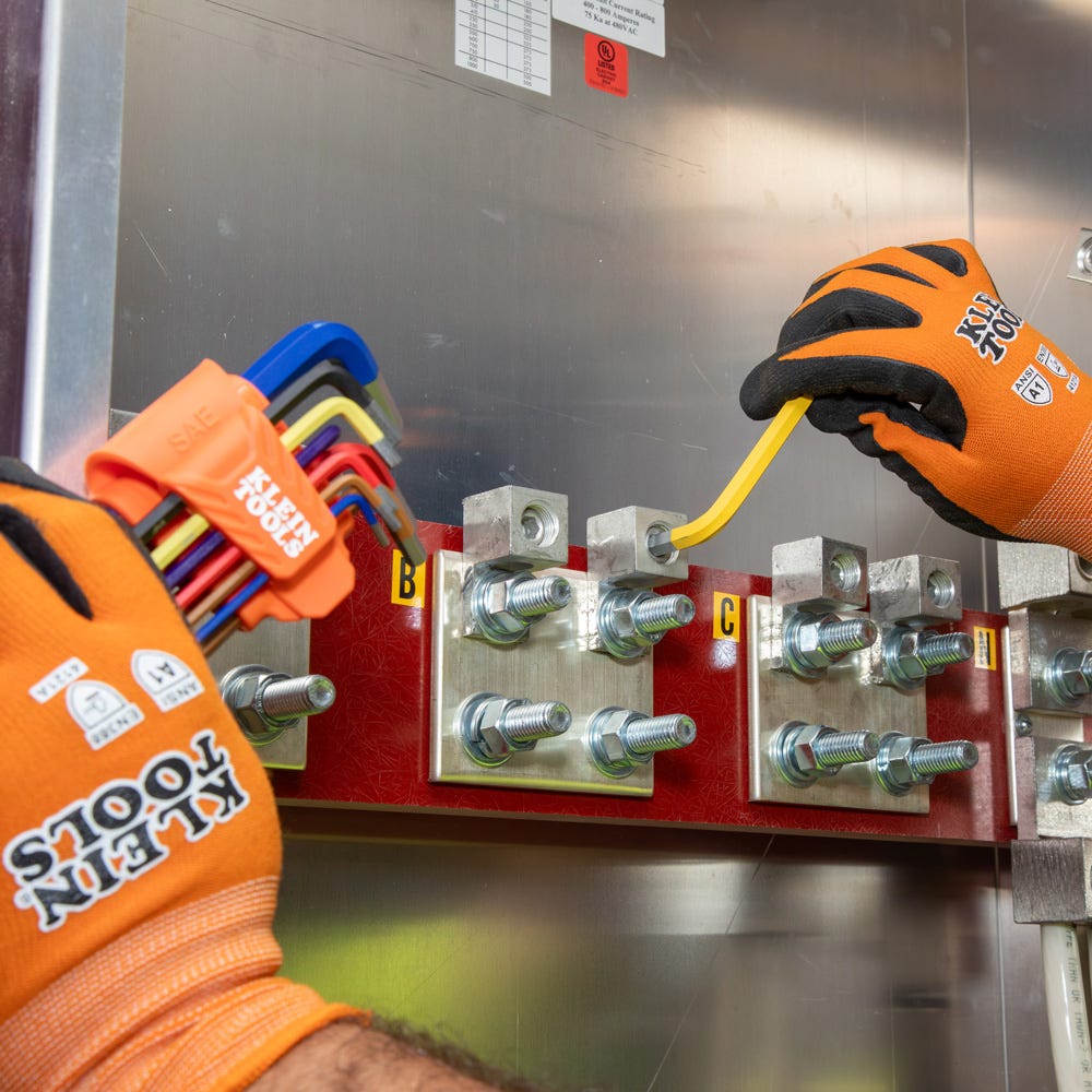 Klein Tools CBLS10 10-Piece Powder Coated Long Ball-End Hex Key Set, SAE