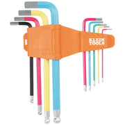 Klein Powder-Coated Long Ball-End Hex Key Set, Metric, 9 Pieces CBLS9M