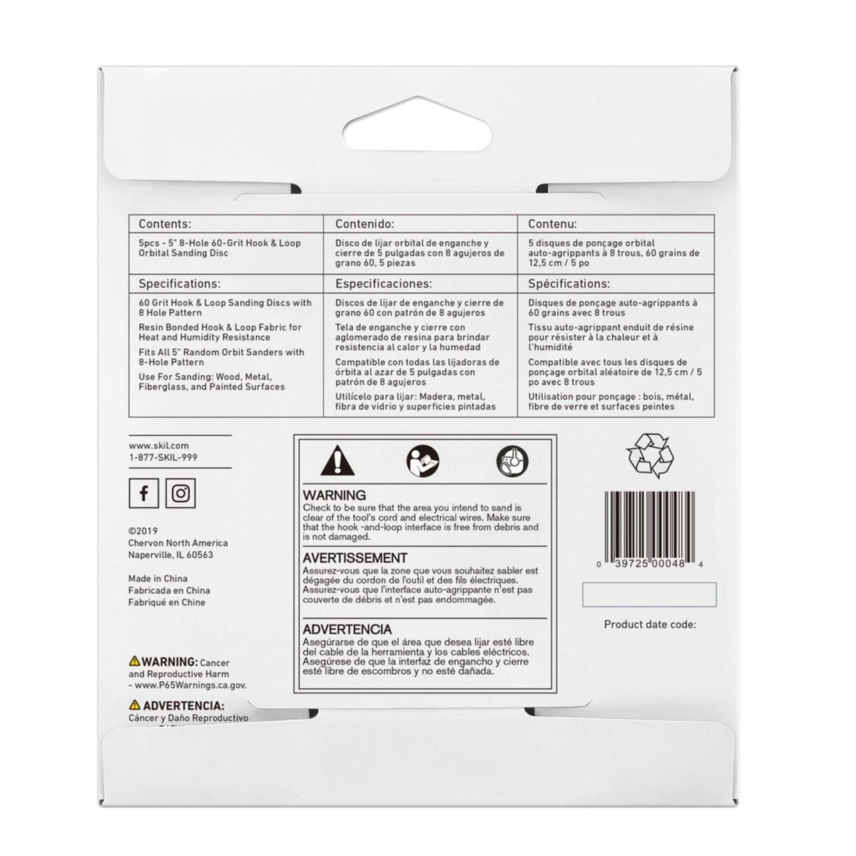 SKIL CDA9000 SKIL CDA9000 5 In. 8-Hole 60-Grit Orbital Sanding Disc