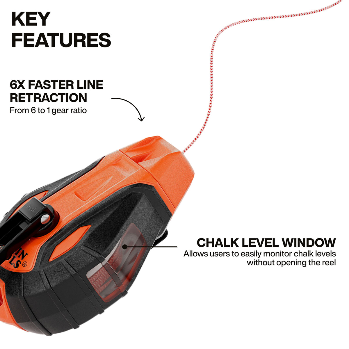 Klein chalk reel chalk level window
