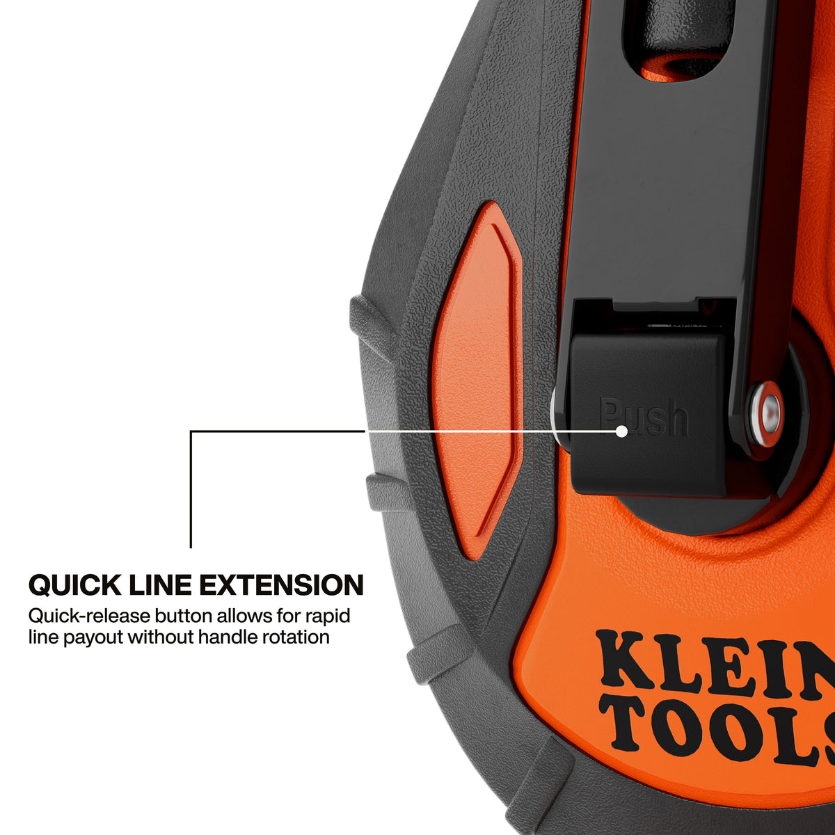 Klein chalk reel quick-release spool clutch button