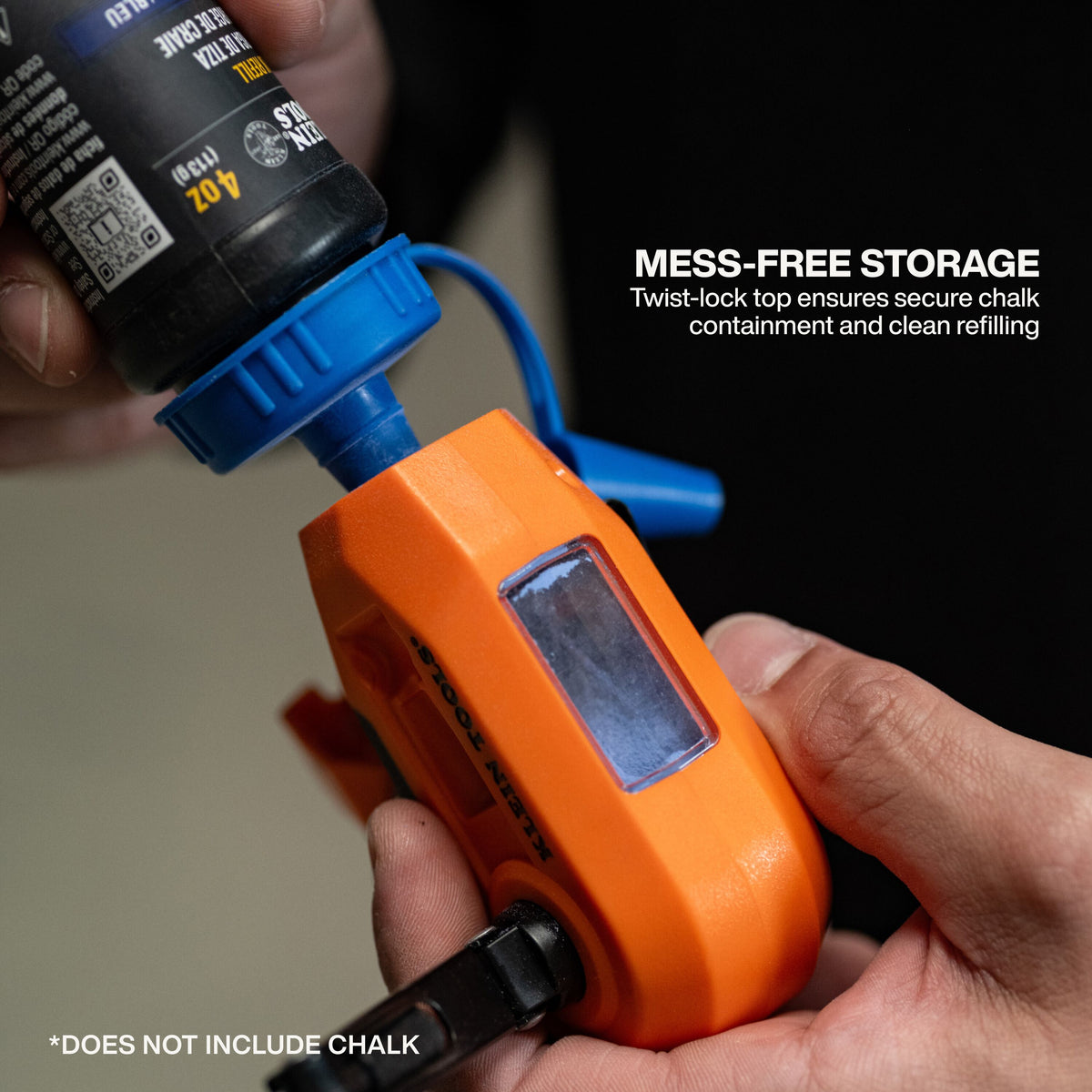 Klein Tools CHLK30S chalk level window for monitoring chalk without opening the reel
