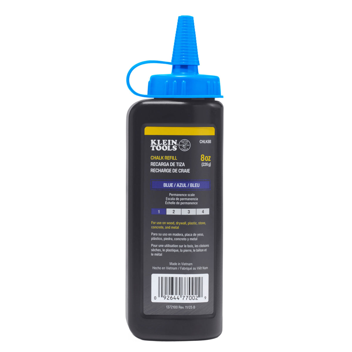 Klein Tools CHLK8B blue chalk refill bottle, 8 oz (227 g)
