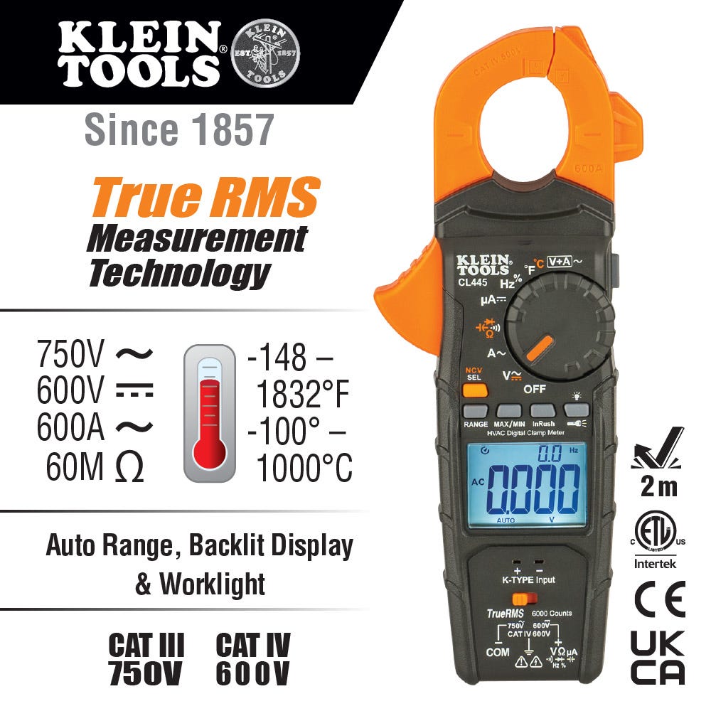 Klein Tools CL445 HVAC Clamp Meter