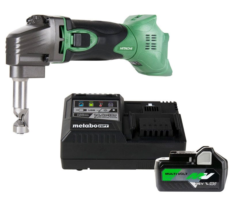 Metabo HPT CN18DSLQ4M 18V Cordless Nibbler w/ Battery and Charger 4.0Ah/8.0Ah Starter Kit