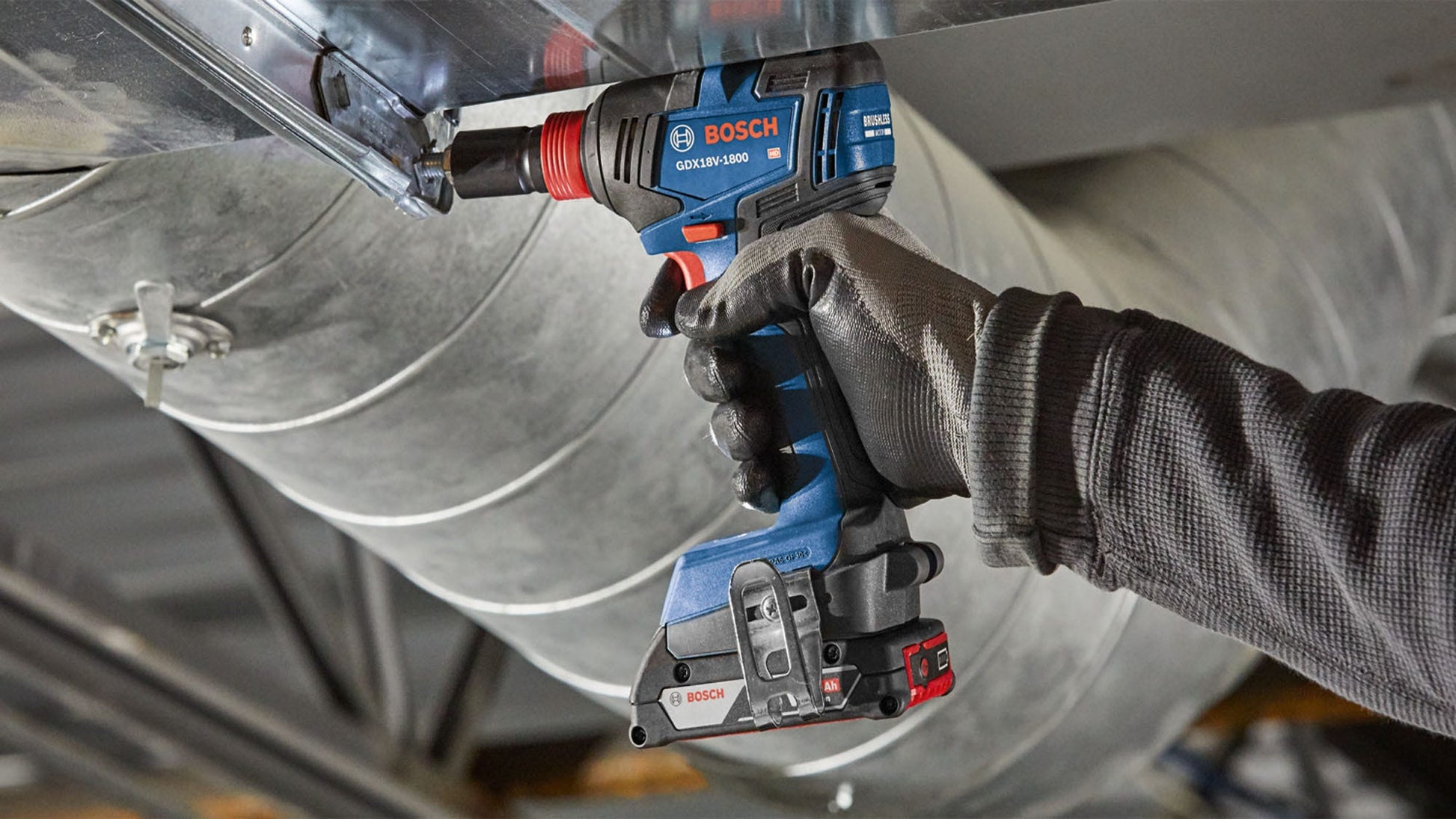 Bosch GDX18V-1800B12 18V EC Brushless 1/4 In. and 1/2 In. Two-in-One Bit/Socket Impact Driver Kit with 2.0Ah SlimPack Battery