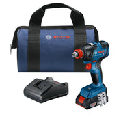 Bosch GDX18V-1800B12 18V EC Brushless 1/4 In. and 1/2 In. Two-in-One Bit/Socket Impact Driver Kit with 2.0Ah SlimPack Battery
