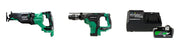 Metabo HPT 36V Brushless Reciprocating saw, 1-9/16 Inch SDS Max Rotary Hammer and MultiVolt Lithium Ion Slide Battery and Charger Starter Kit