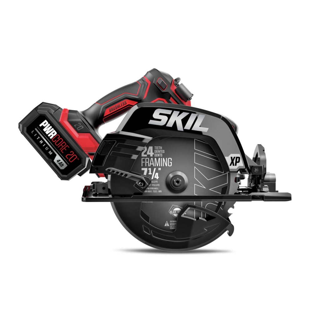 SKIL CR5440B-10-CRT0702 PWR CORE 20™ XP Brushless 20V 7-1/4 In. Circular Saw Kit with Guide Rails