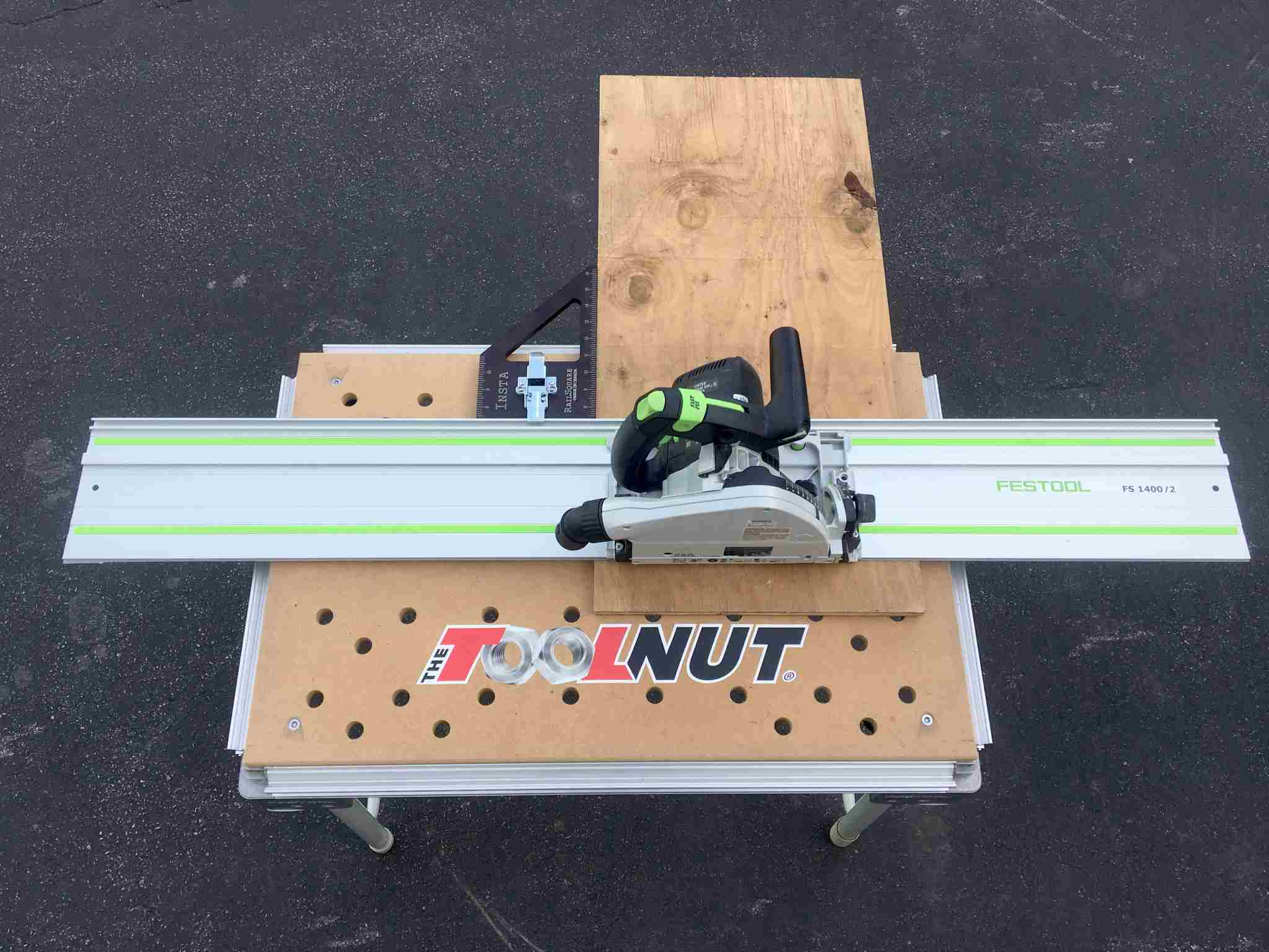 Insta-RailSquare Track Saw Square + Dog Set for Festool / Makita / Milwaukee Rails