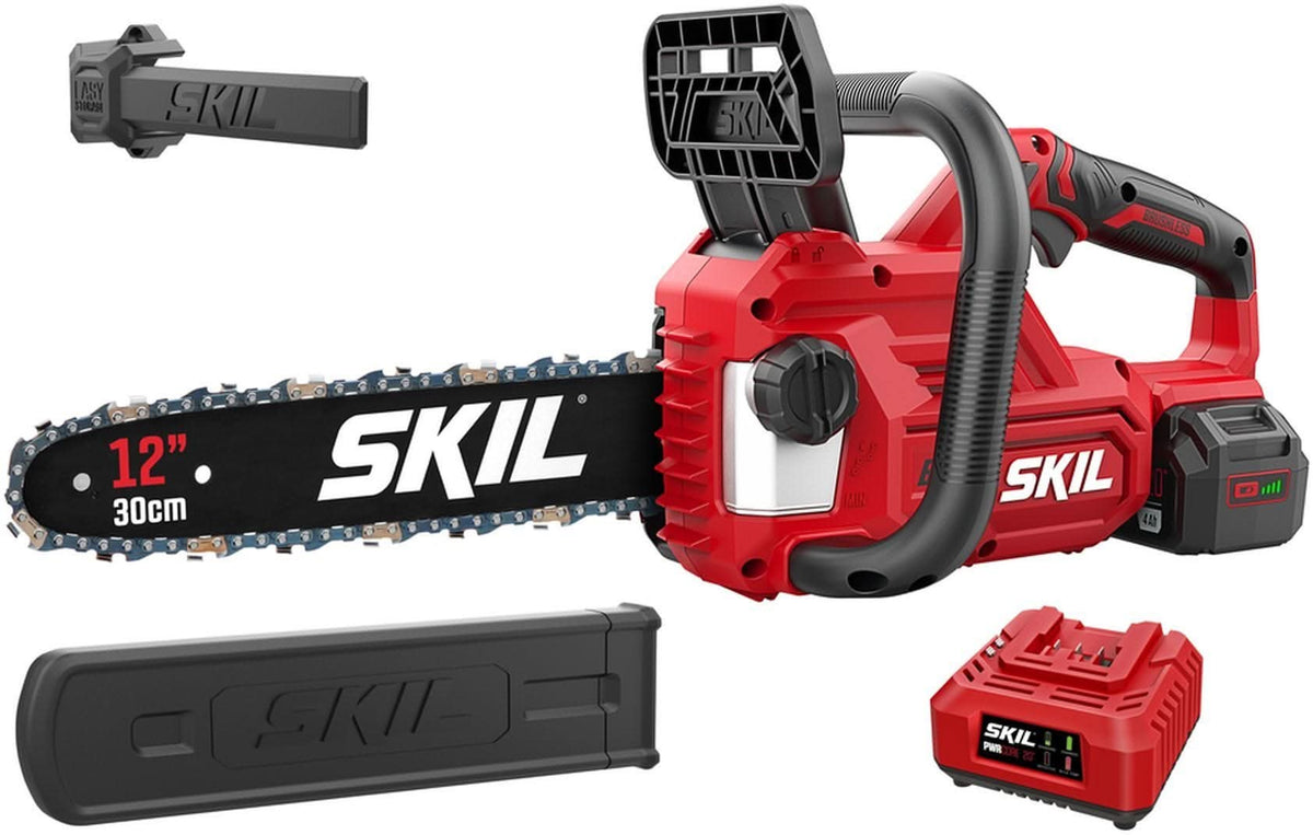 SKIL CS4562B-10 PWR CORE 20 Brushless 12 IN. Chain Saw with 4.0Ah Battery and Charger
