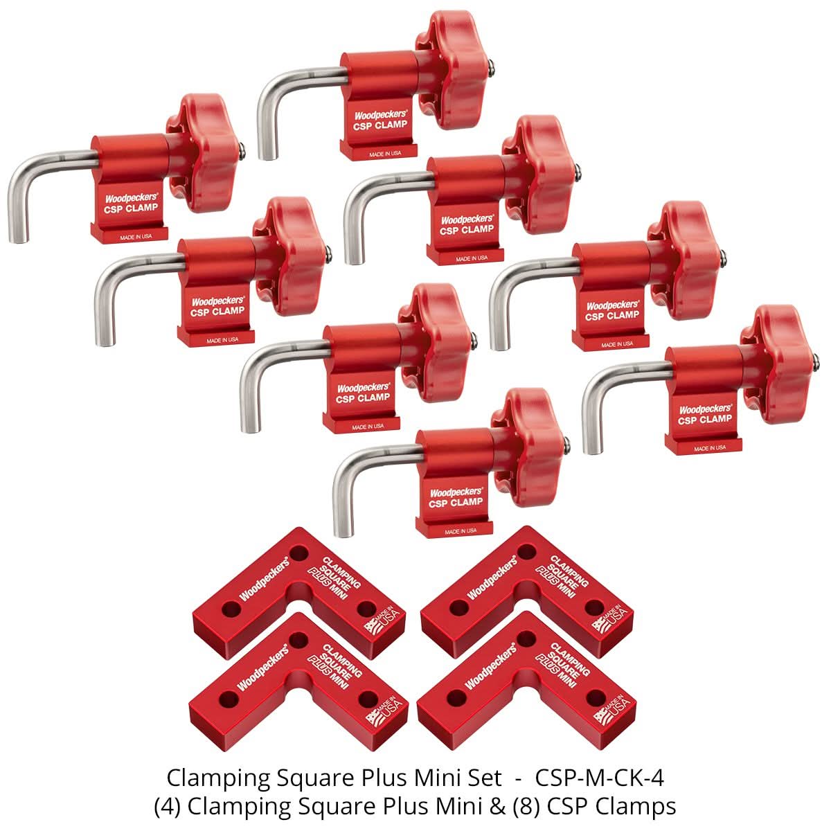Woodpeckers CSP-M-CK-4 Mini Clamping Square PLUS 4-Pack w/ CSP Clamps ...