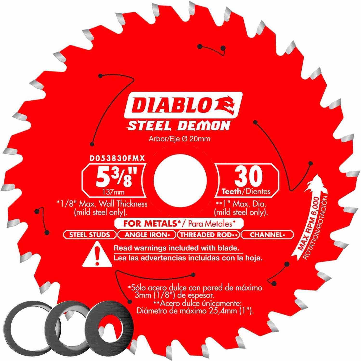 Diablo D053830FMX 5-3/8 in. x 30-Tooth  Metal Cutting Saw Blade
