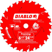 Diablo D0624X 6-1/2 in. X 24 Atb Framing Saw Blade