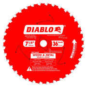 Diablo D0736GPX 7-1/4 in. x 36 Tooth Wood & Metal Carbide Saw Blade