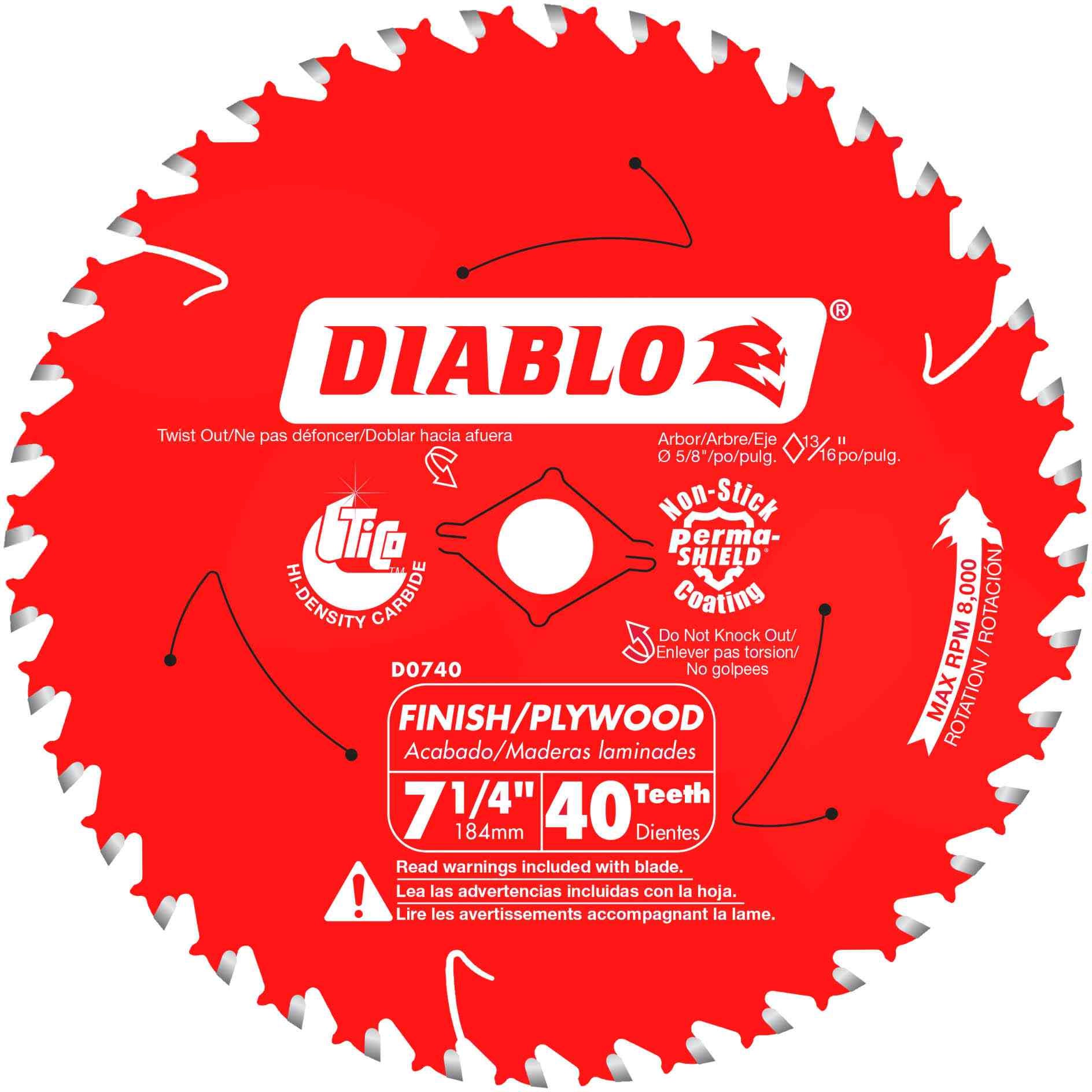 Diablo D0740A 7-1/4 in. x 40-Tooth  Finish Saw Blade