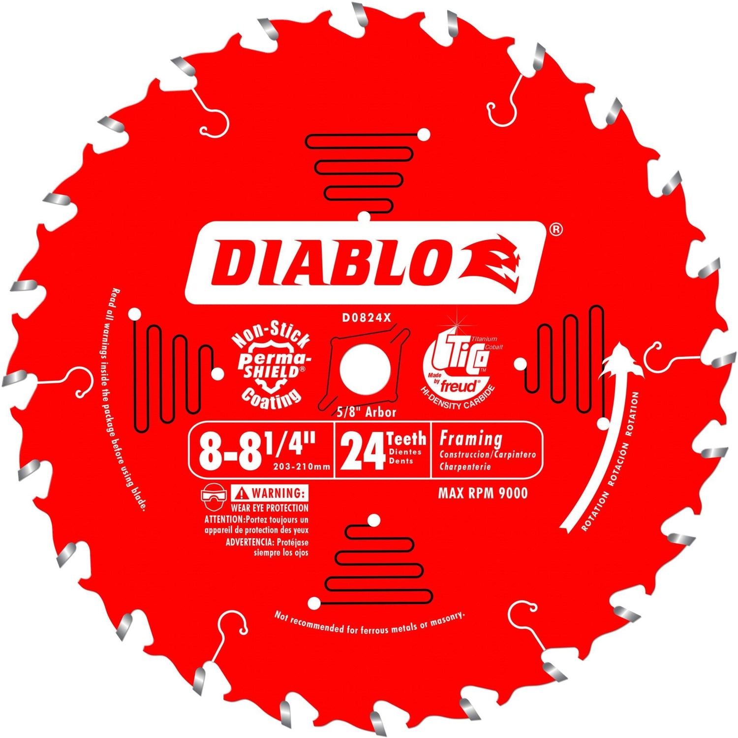 Diablo D0824X 8-1/4 in. x 24-Tooth  Framing Saw Blade
