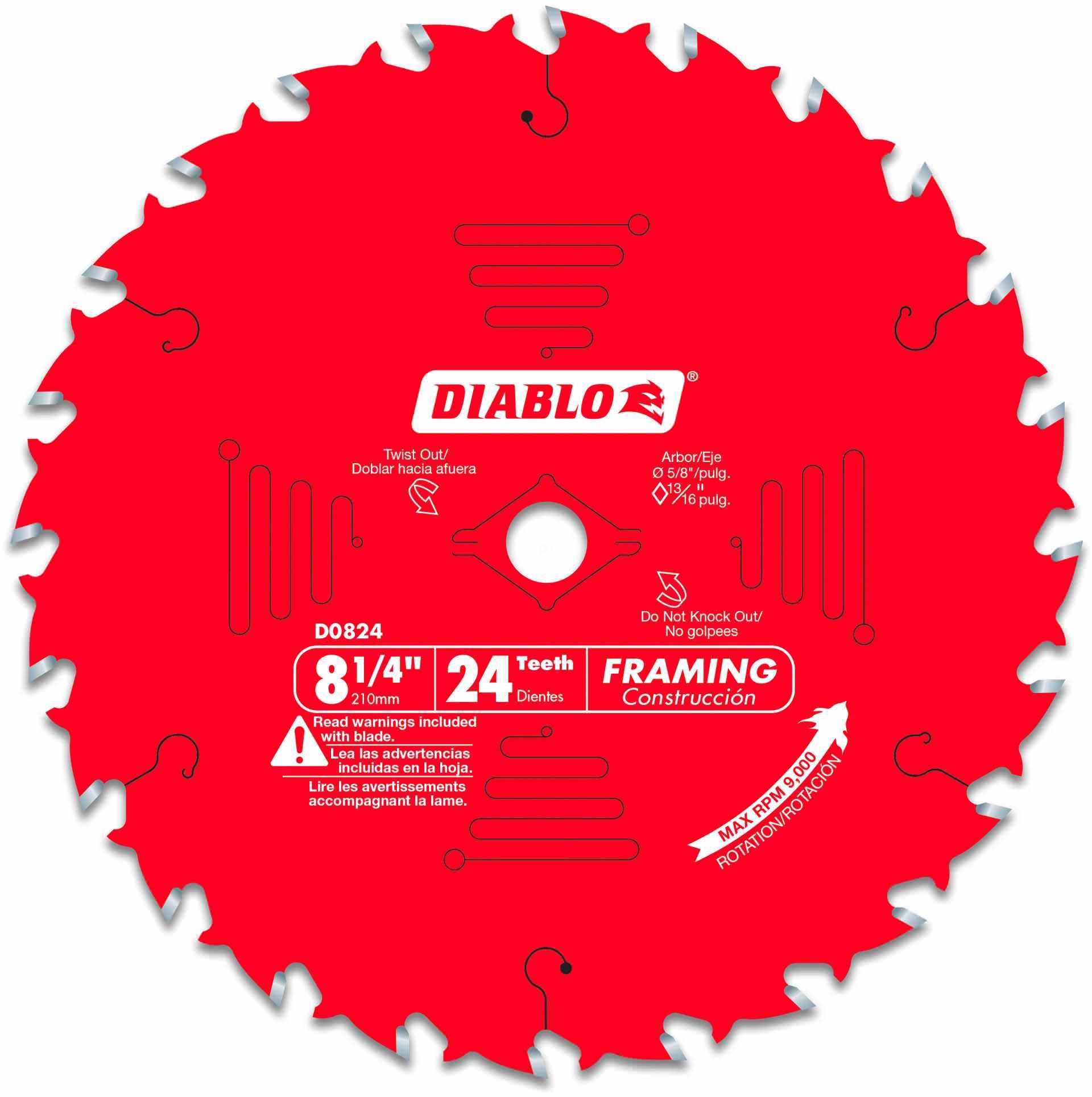 Diablo D0824X 8-1/4 in. x 24-Tooth  Framing Saw Blade