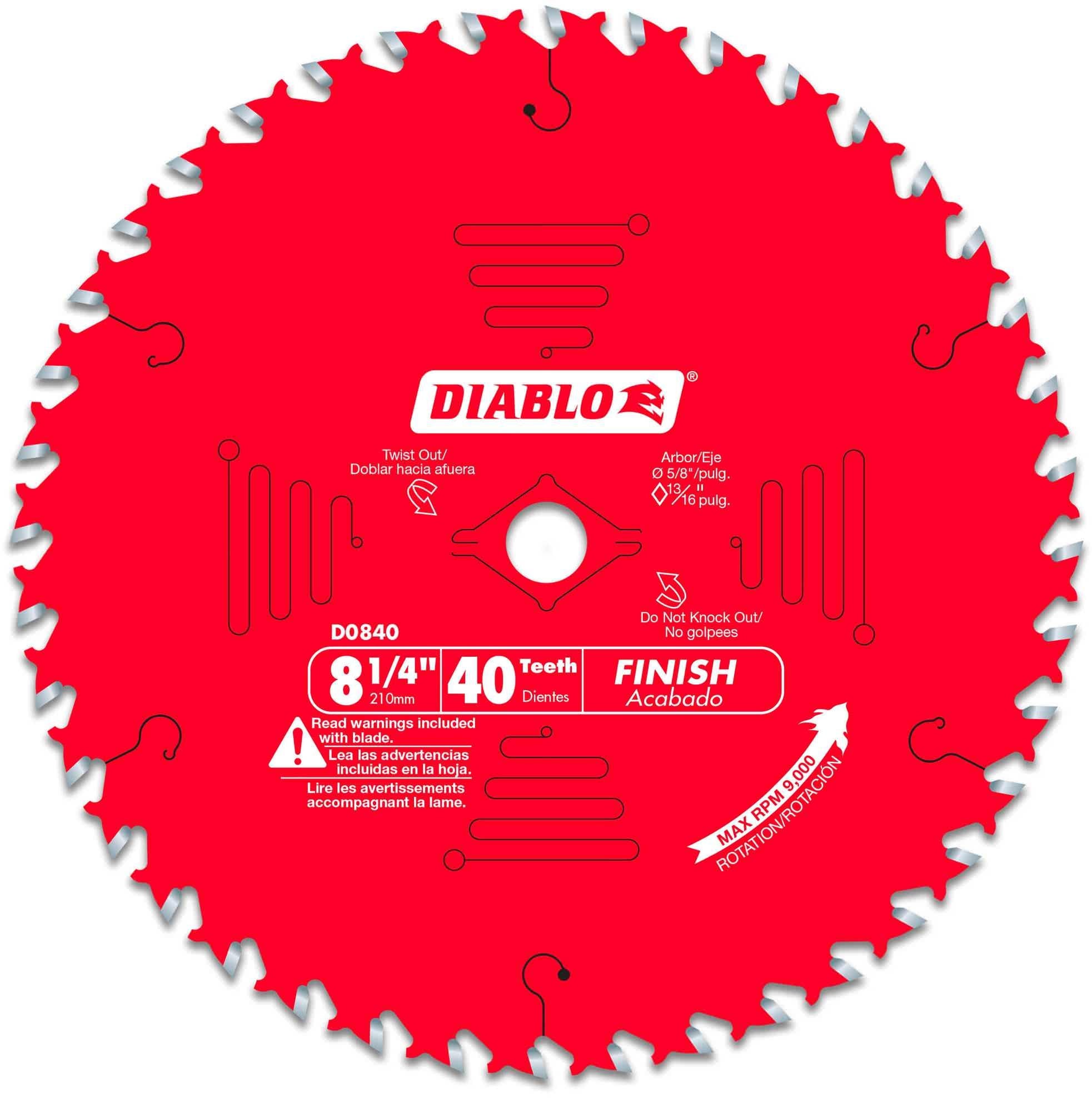 Diablo D0840X 8-1/4 in. x 40-Tooth  Finishing Saw Blade