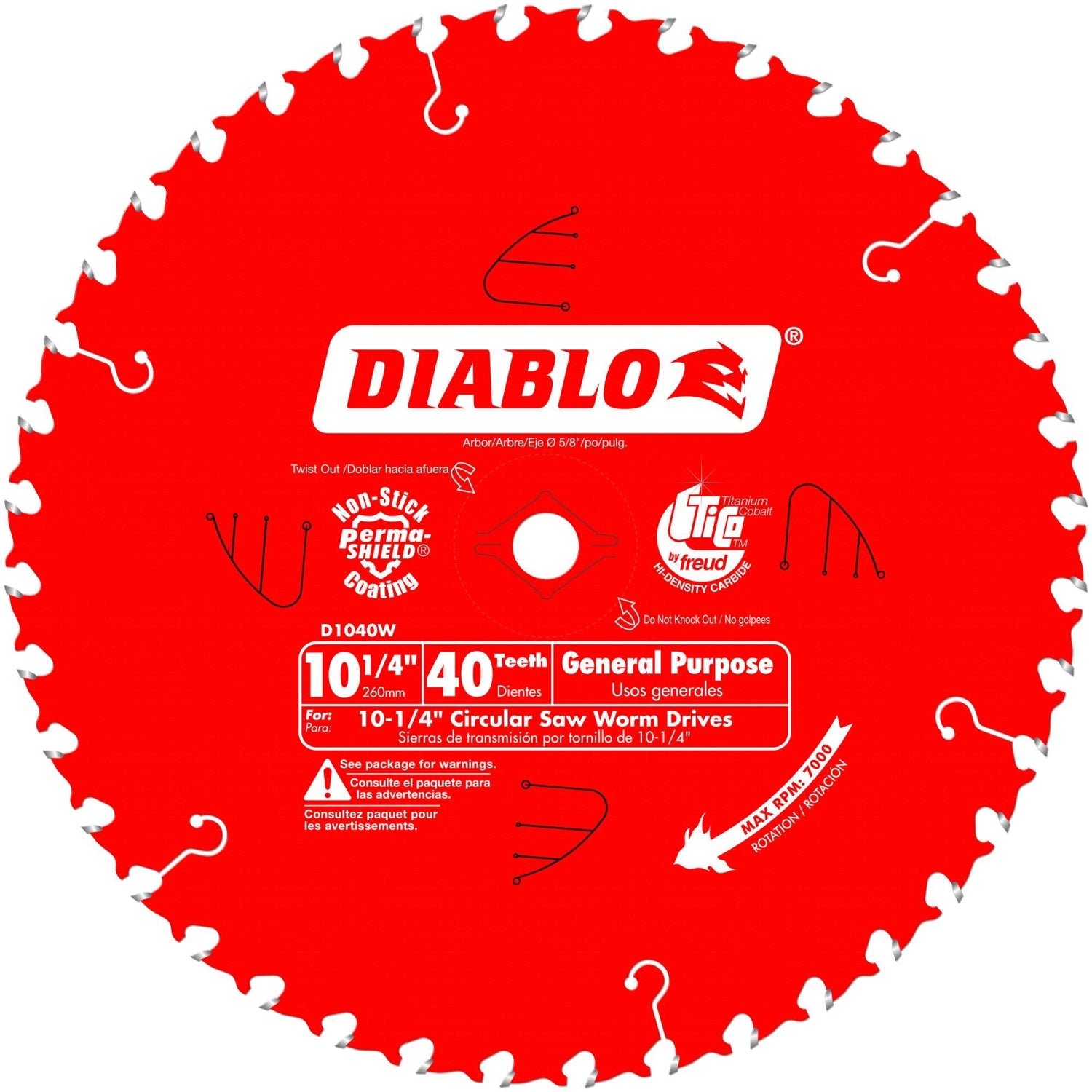Diablo D1040W 10-1/4 in. x 40-Tooth  General Purpose Beam Saw Blade