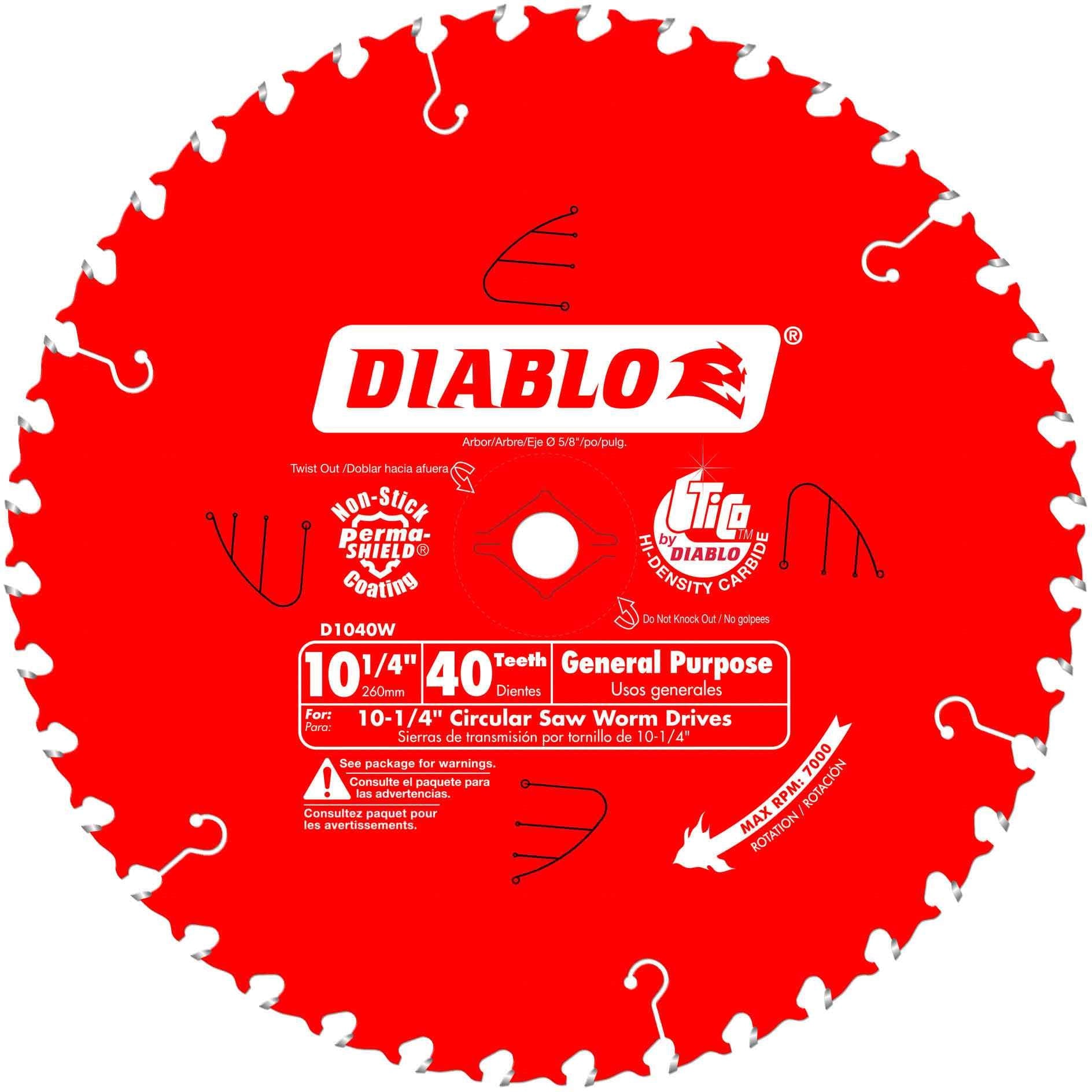 Diablo D1040W 10-1/4 in. x 40-Tooth  General Purpose Beam Saw Blade