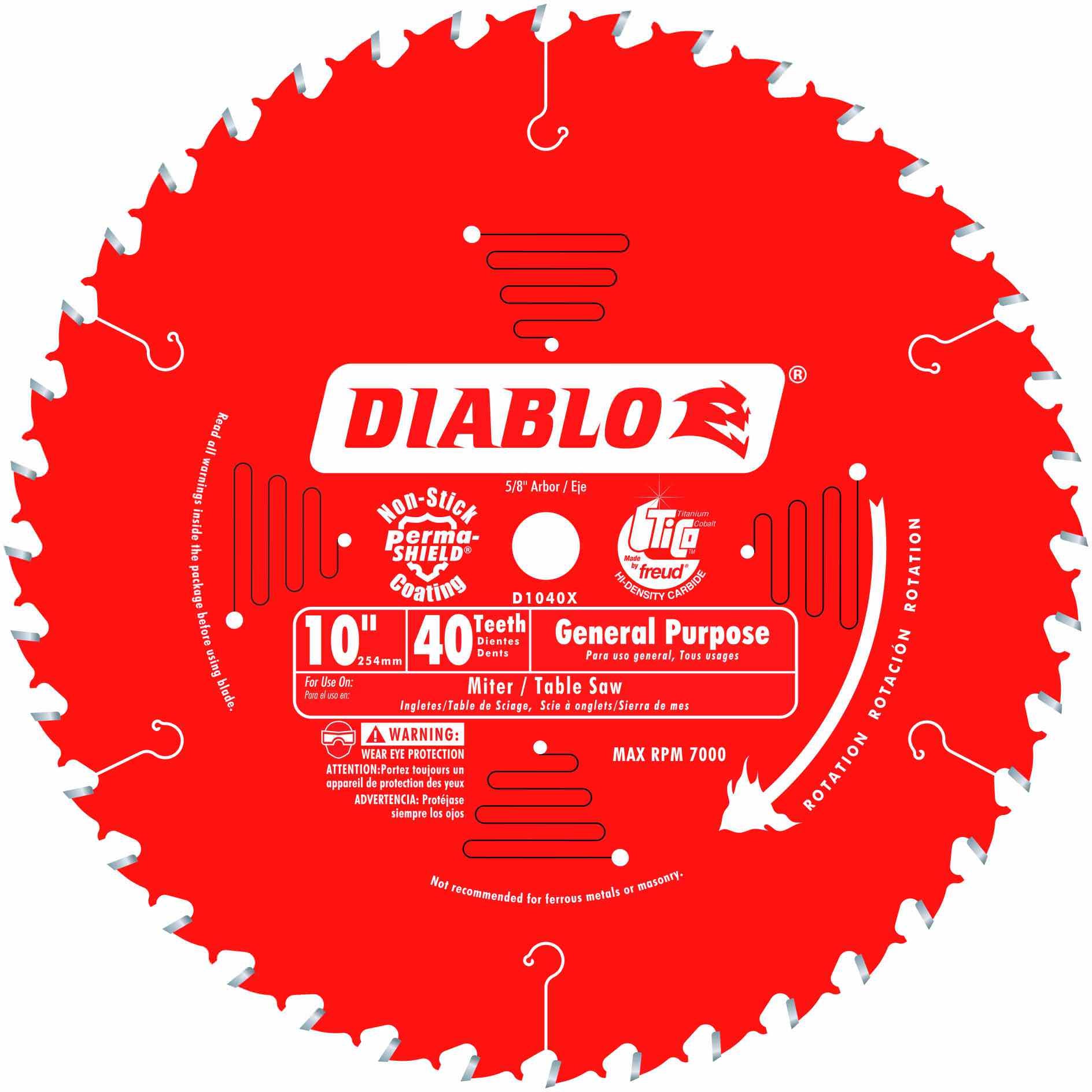 Diablo D1040X 10 in. x 40-Tooth  General Purpose Saw Blade