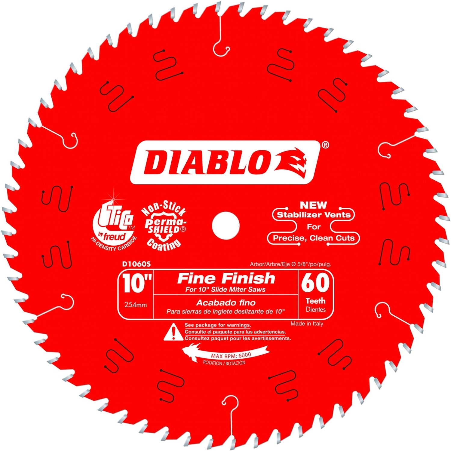 Diablo D1060S 10 in. x 60-Tooth  Fine Finish Slide Miter Saw Blade