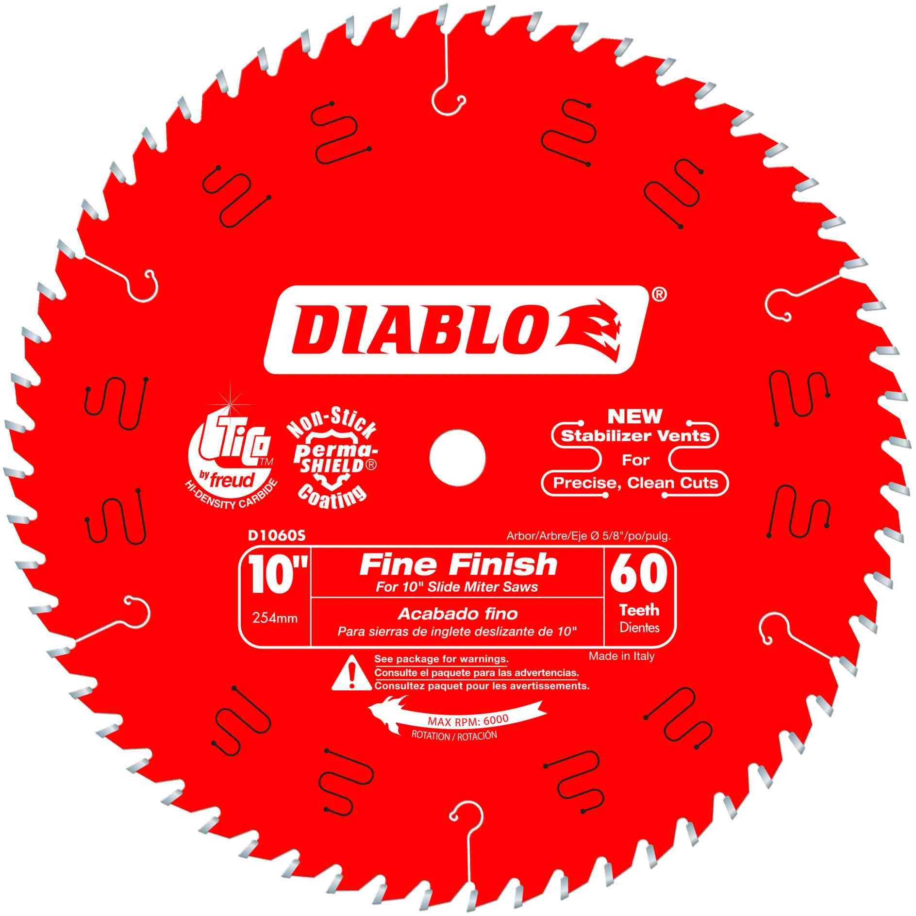 Diablo D1060S 10 in. x 60-Tooth  Fine Finish Slide Miter Saw Blade