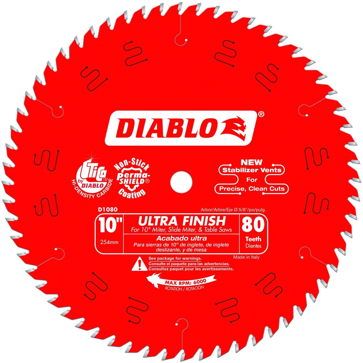 Diablo D1080X 10 in. x 80-Tooth  Ultra Finish Saw Blade