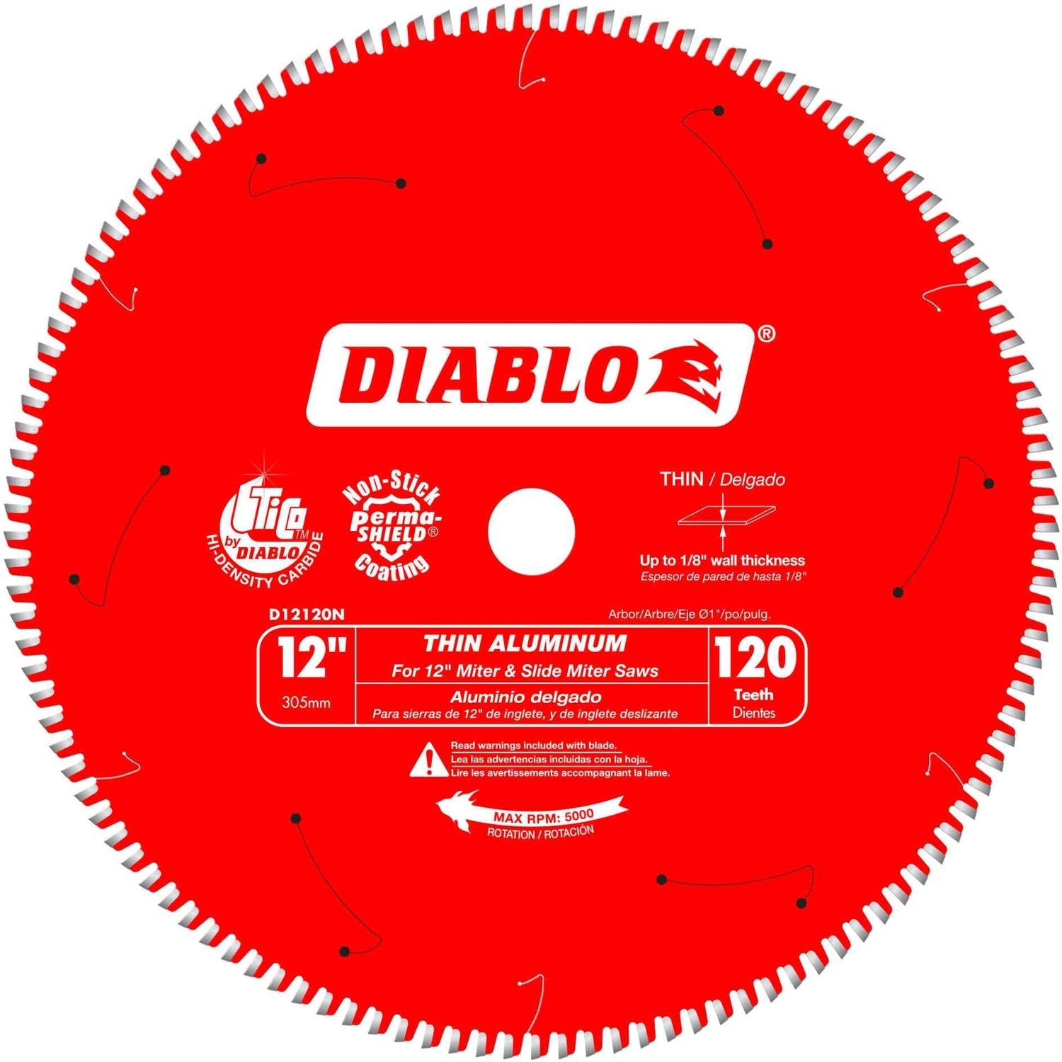 Diablo D12120N 12 in. x 120-Tooth  Thin Aluminum Cutting Saw Blade