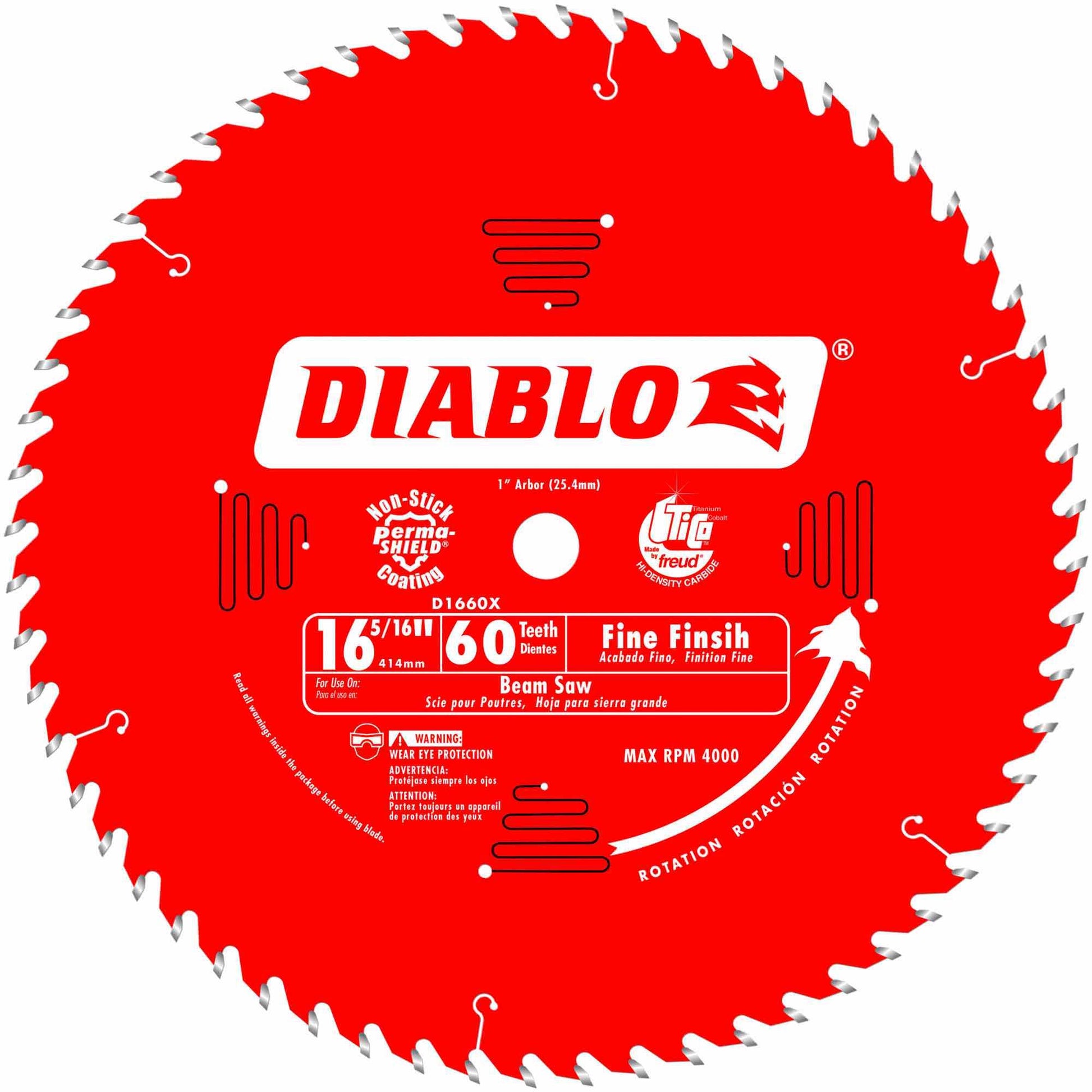 Diablo D1660X 16-5/16 in. x 60-Tooth  Fine Finish Beam Saw Blade