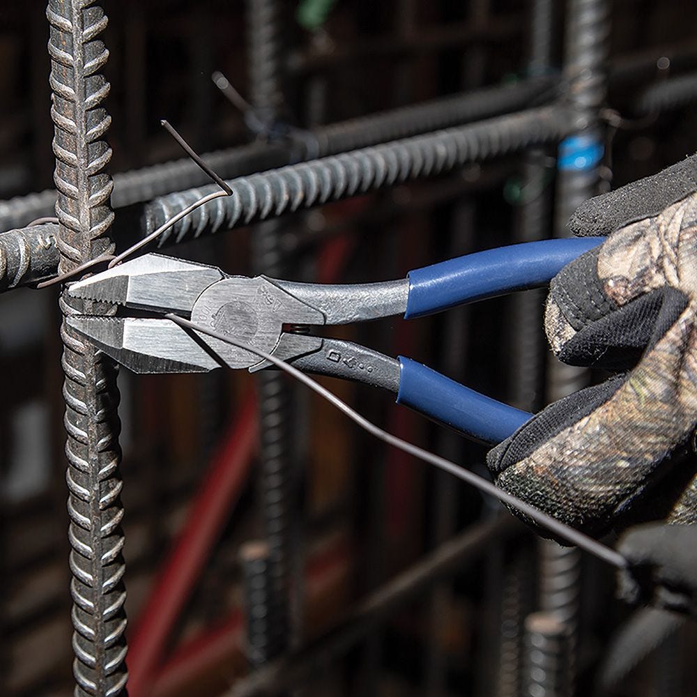 Klein Tools D201-7CSTLFT Ironworker's Left-Handed Spring Loaded Rebar Pliers, 9-in.