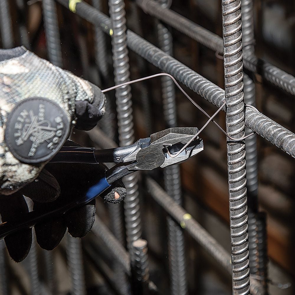 Klein Tools D201-7CSTLFT Ironworker's Left-Handed Spring Loaded Rebar Pliers, 9-in.