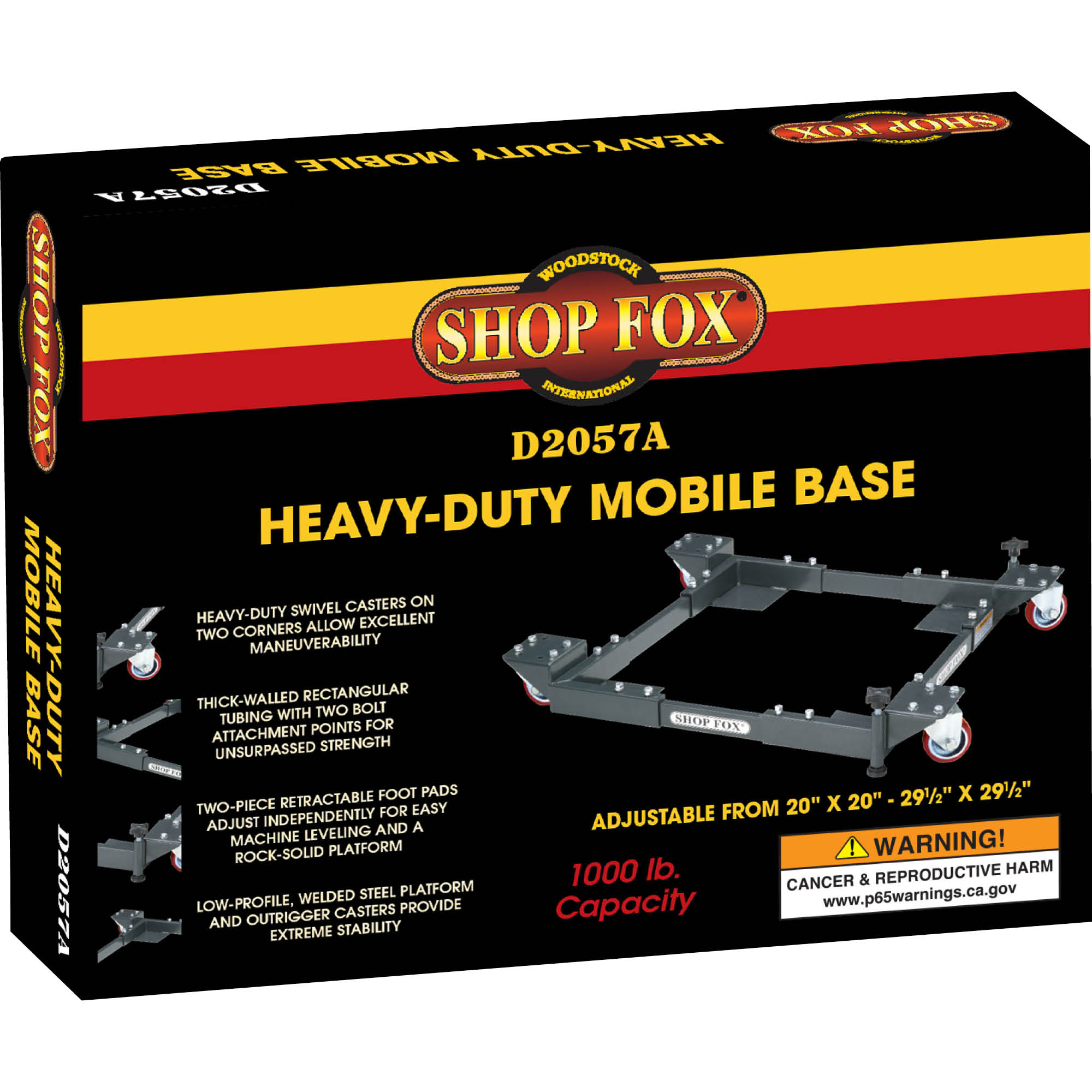 Shop Fox D2057A Adjustable Mobile Base - Heavy-Duty