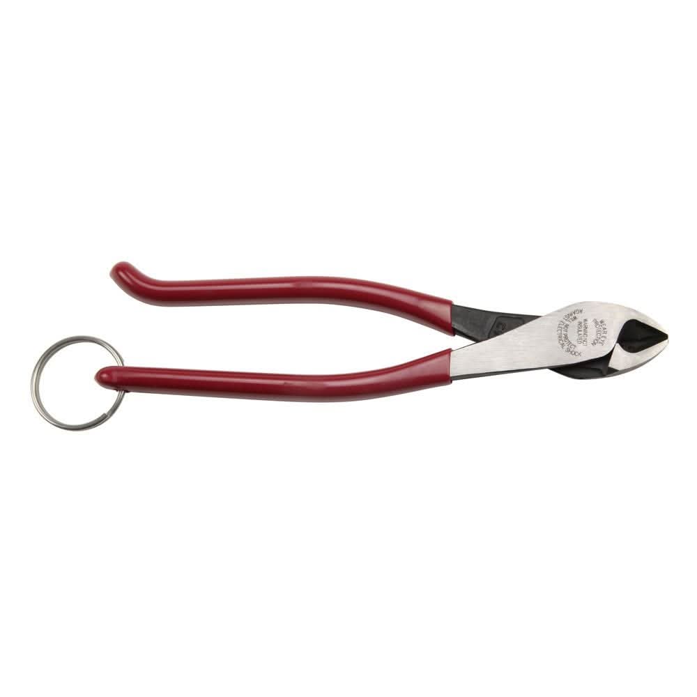 Klein Tools D248-9STT Ironworker's Diagonal Cutting Pliers, with Tether Ring, 8-Inch