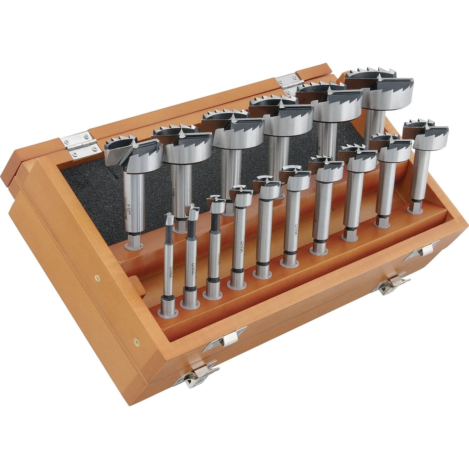 Shop Fox D3573 16 pc. Forstner Hex Shank Bit Set, 1/4" - 2-1/8"
