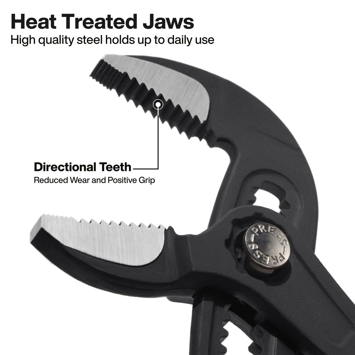 Klein Tools D5057BS quick-adjust button for one-handed jaw sizing