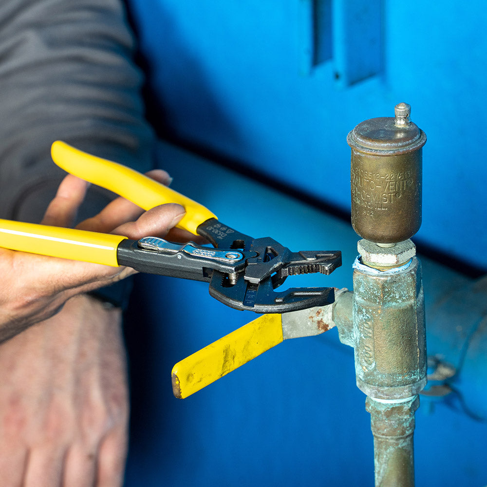 Klein plier wrench gripping a fastener