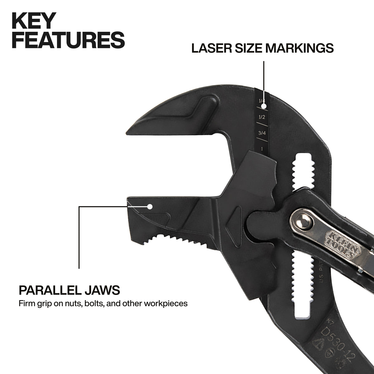 Klein plier wrench parallel jaws