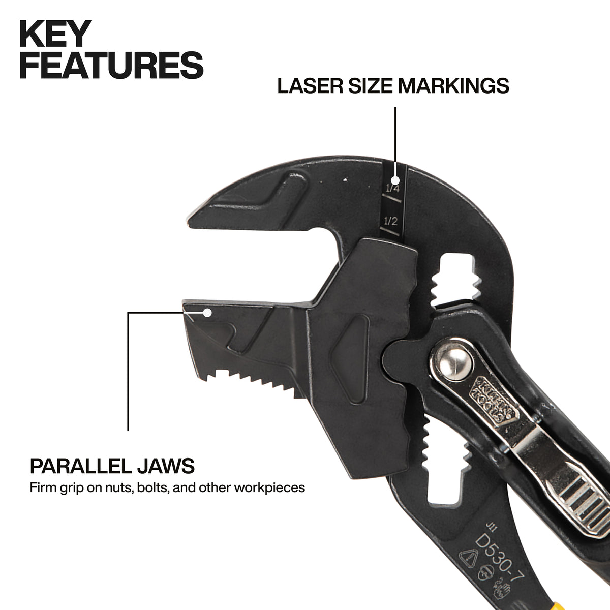 Klein plier wrench parallel jaws