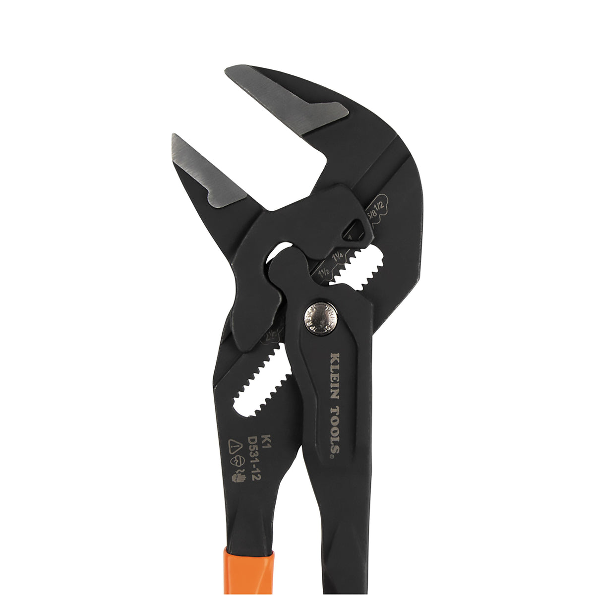 Klein compact plier wrench jaw detail