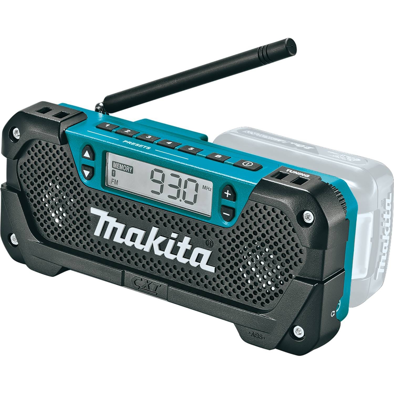 Makita RM02 12V max CXT Lithium-Ion Cordless Compact Job Site Radio, Tool Only