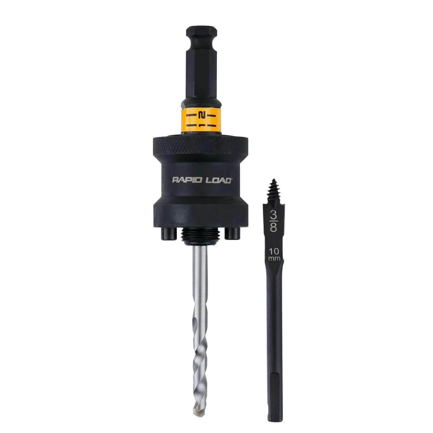 DeWalt DAH9912CPBM 1-1/4 in. - 6-1/4 in. RAPID LOAD Quick Change Hole Saw Arbor, 1/2 in. Shank