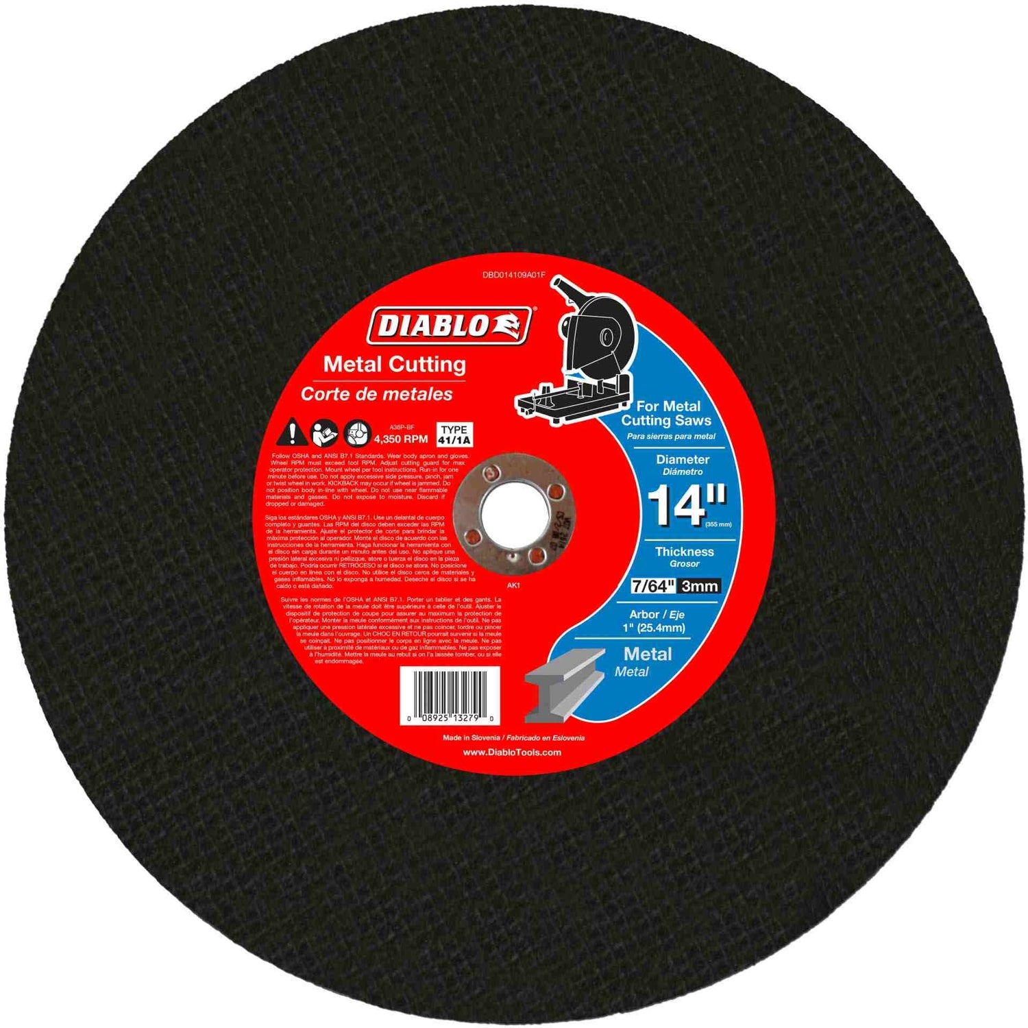 Diablo DBD014109A01F 14 Inch Metal Chop Saw Disc