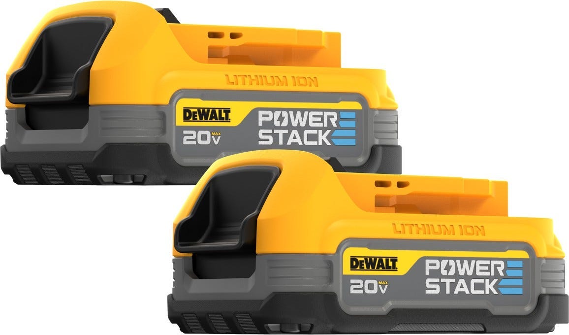 DeWalt 20V MAX XR 1/2 in. Mid-Range Impact Wrench w/ Hog Ring Anvil plus 20V MAX POWERSTACK 1.7Ah Compact Battery 2-Pack