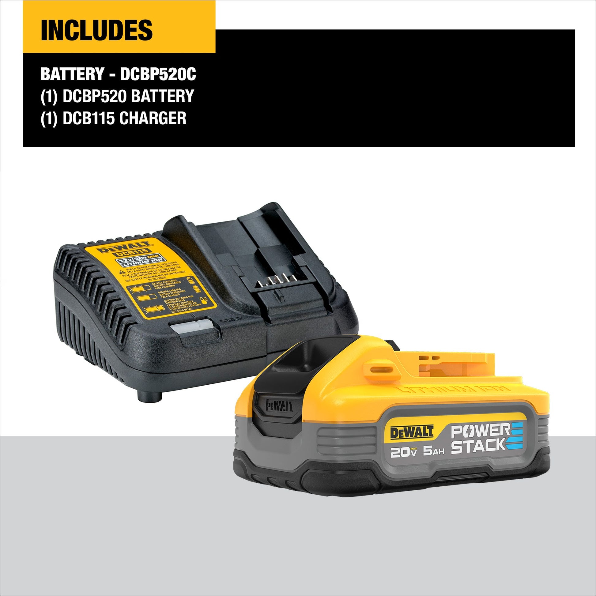 DeWalt DCBP520C 20V MAX POWERSTACK 5.0Ah Starter Kit