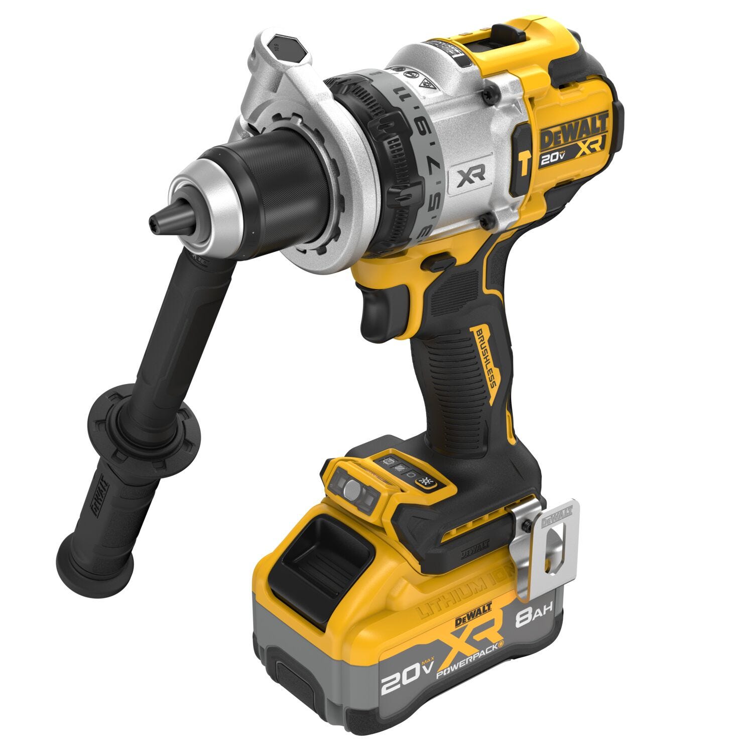 DeWalt DCD1007WW1 20V MAX XR Brushless 3-Speed 1/2 in. Hammer Drill POWERPACK 8.0Ah Kit
